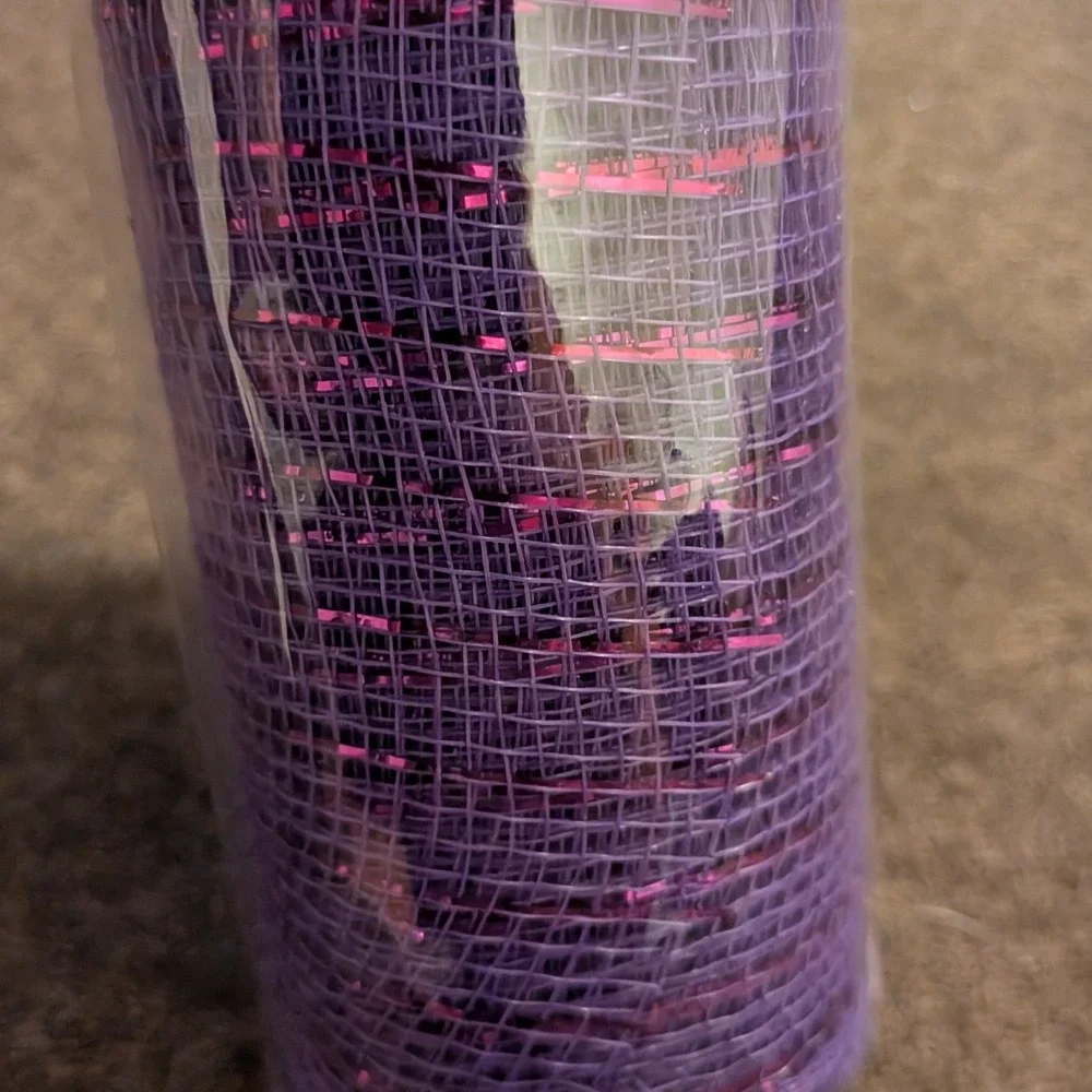 Floral Garden Purple Decorative Mesh with Metallic Accents 6in x 5yd 207237-1611